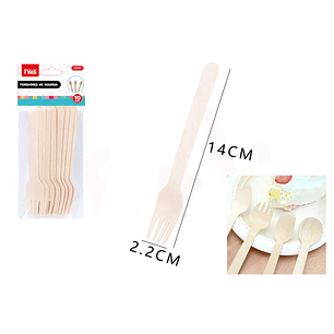 Tenedor madera 14*2.2cm 10pcs