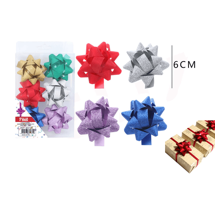 Lazo regalo estrella 6cm (Colores Surtidos) 1