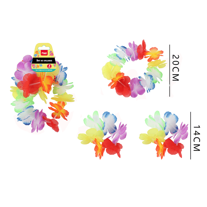 Collar hawaiano 3pcs 1