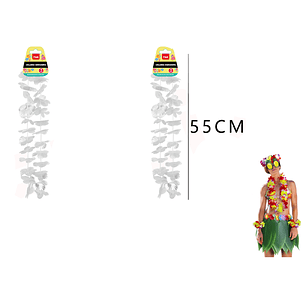 Guirnalda flores plateado 55cm