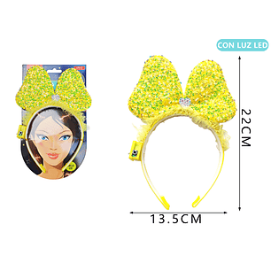 Cintillo lazo amarillo c/luz