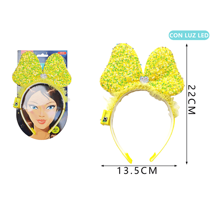 Cintillo lazo amarillo c/luz 1