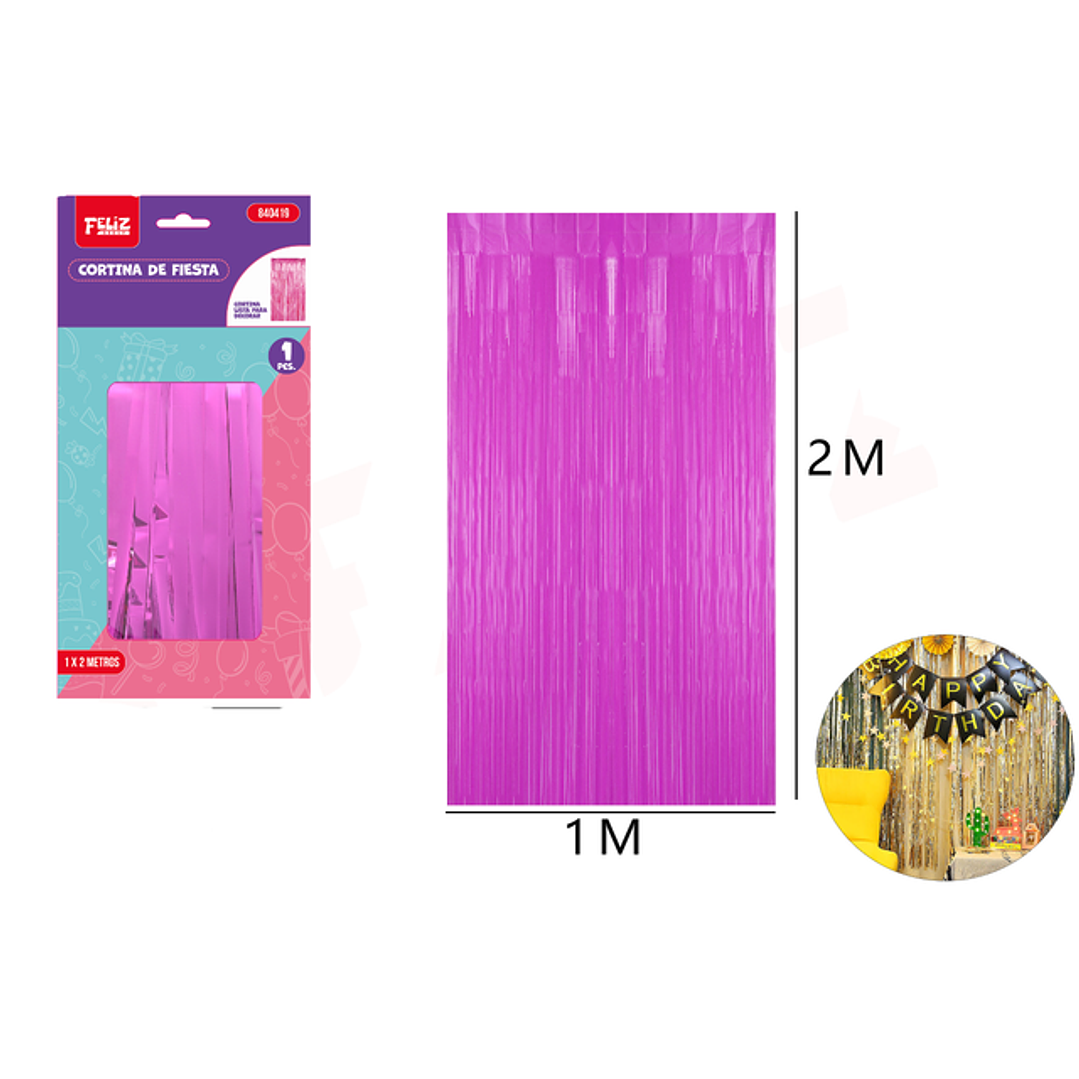 Cortina de fiesta rosa rojo 1*2m 1