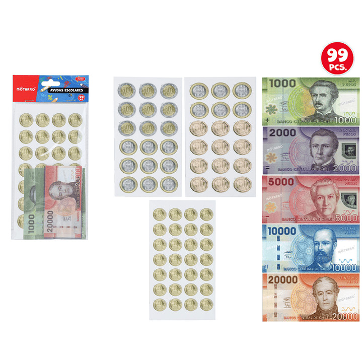 Set De Pesos Chileno Educativo 99Pcs 1
