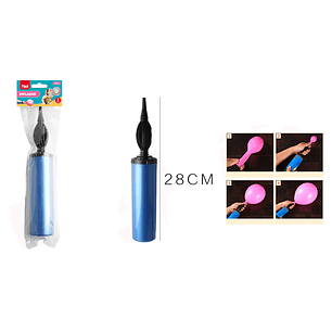 Inflador manual azul metal 28cm