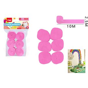 Serpentina rosado 2.5cm*10m 6pcs