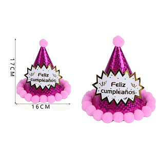 Gorros de letra cumpleanos/fucsia