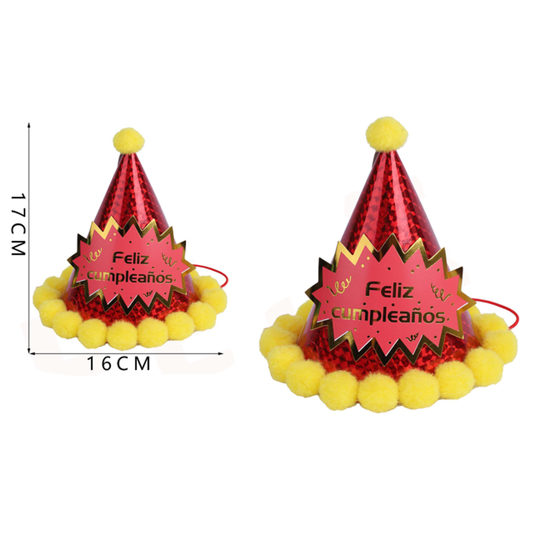 Gorros de letra cumpleanos/rojo 1
