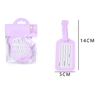 Etiqueta equipaje morado pastel 14*5cm 2pcs