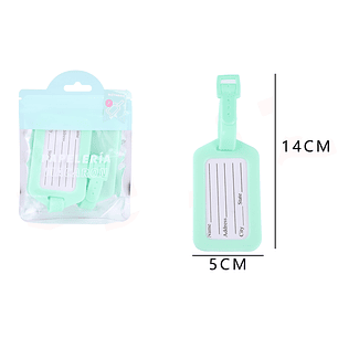Etiqueta equipaje verde pastel 14*5cm 2pcs