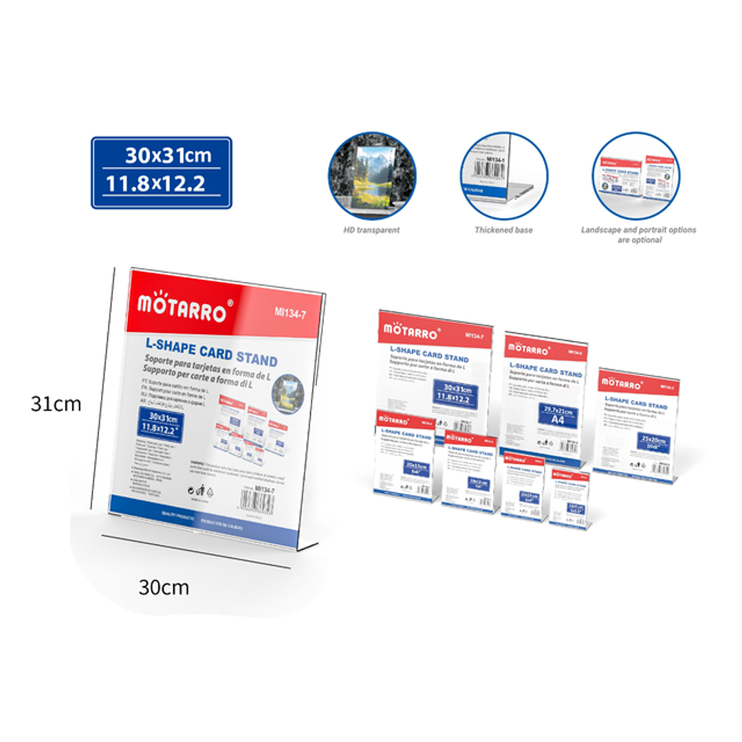 Soporte de tarjetas vertical 30x31cm 2mm 1
