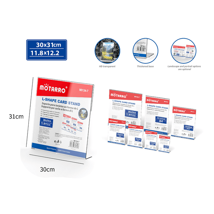 Soporte de tarjetas vertical 30x31cm 2mm 1