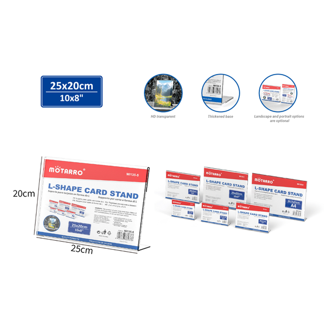 Soporte de tarjetas horizontal 25*20cm 2mm 1