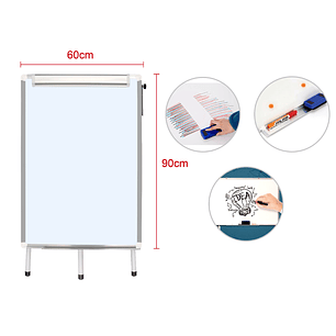 Pizarra magetica aluminio con atril 60x90cm
