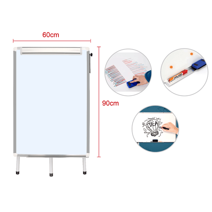 Pizarra magetica aluminio con atril 60x90cm 1