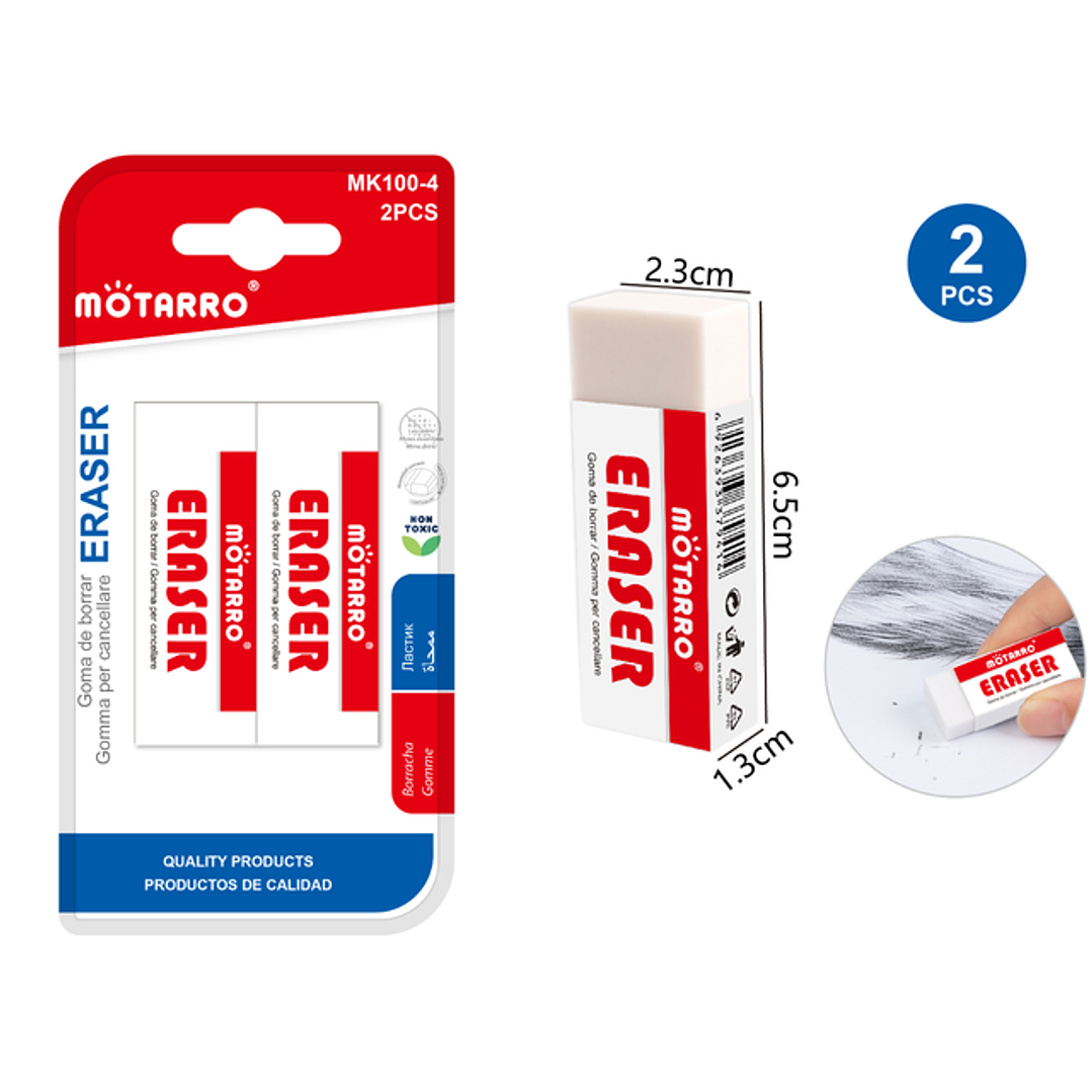 Gomas de borrar blanco Plástica 2pcs 1