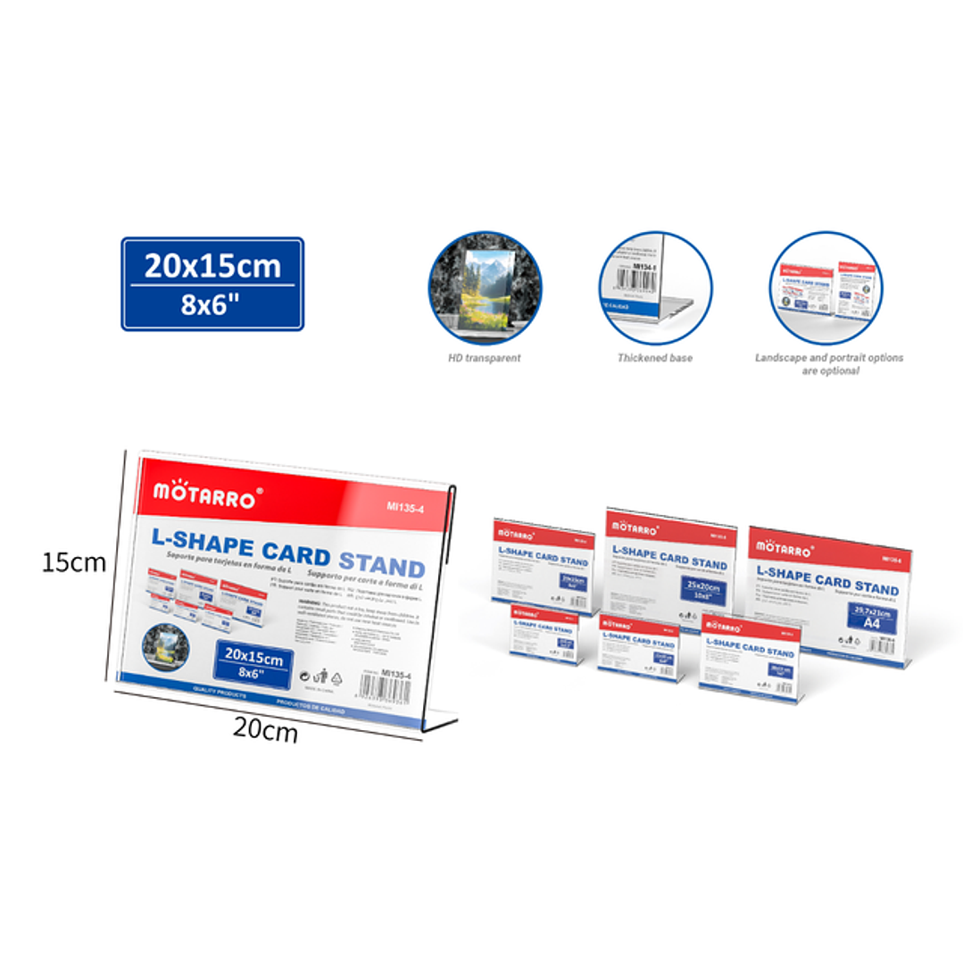 Soporte de tarjetas horizontal 20*15cm 2mm 1