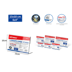 Soporte de tarjetas horizontal 15*10cm 2mm