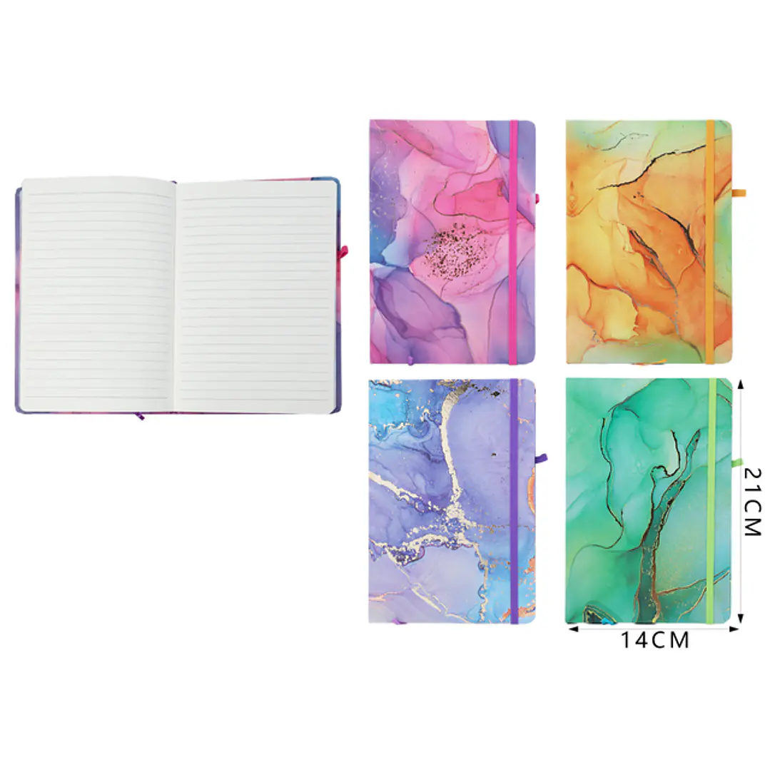 Libreta con elastico 80hojas A5 1