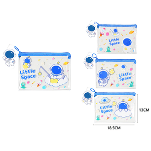 Bolsa con cierre astronauta 18.5*13cm pvc