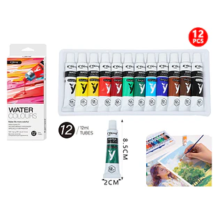 Pinturas acualera 12pcs 12ml