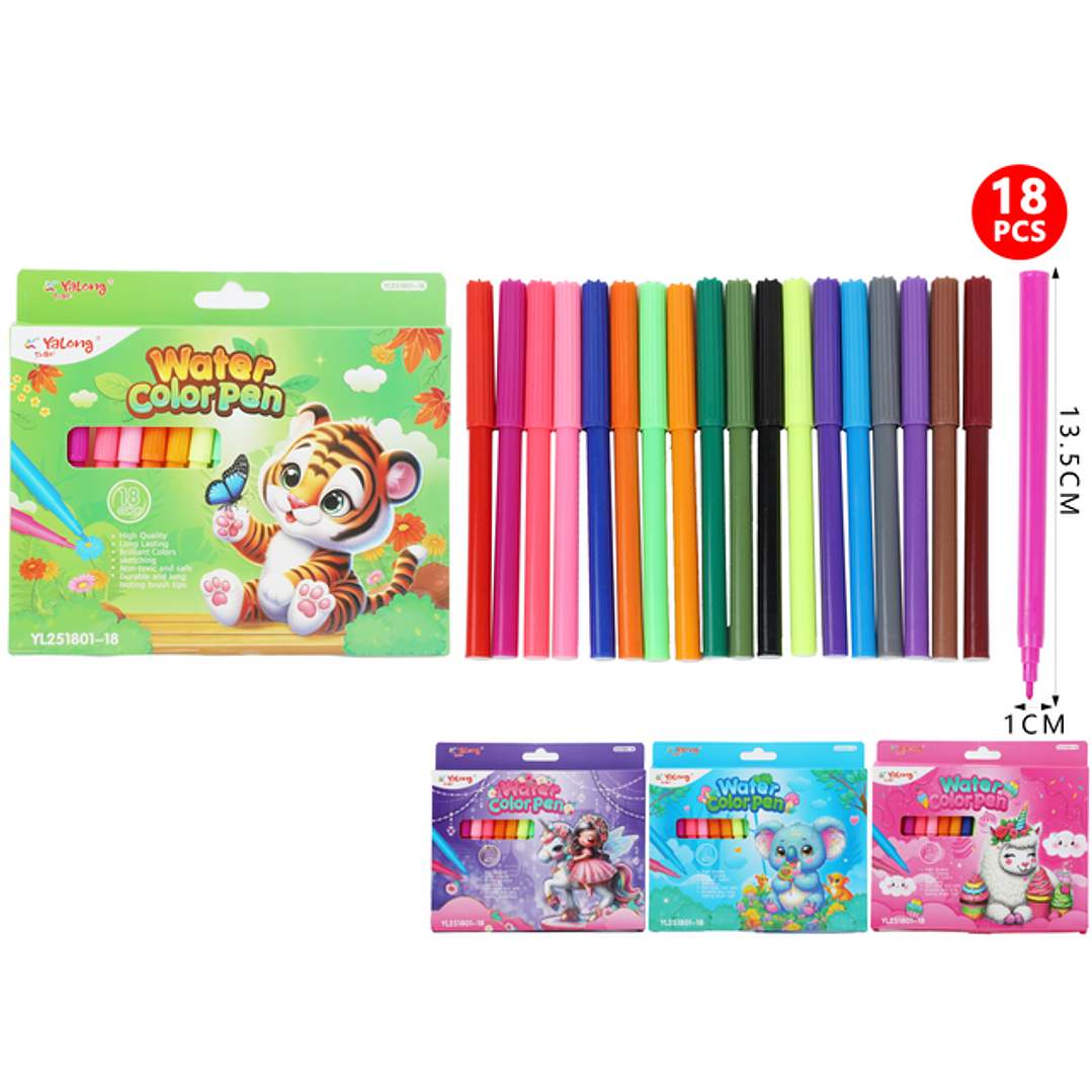 Marcadores de color 13.5cm 18pcs 1