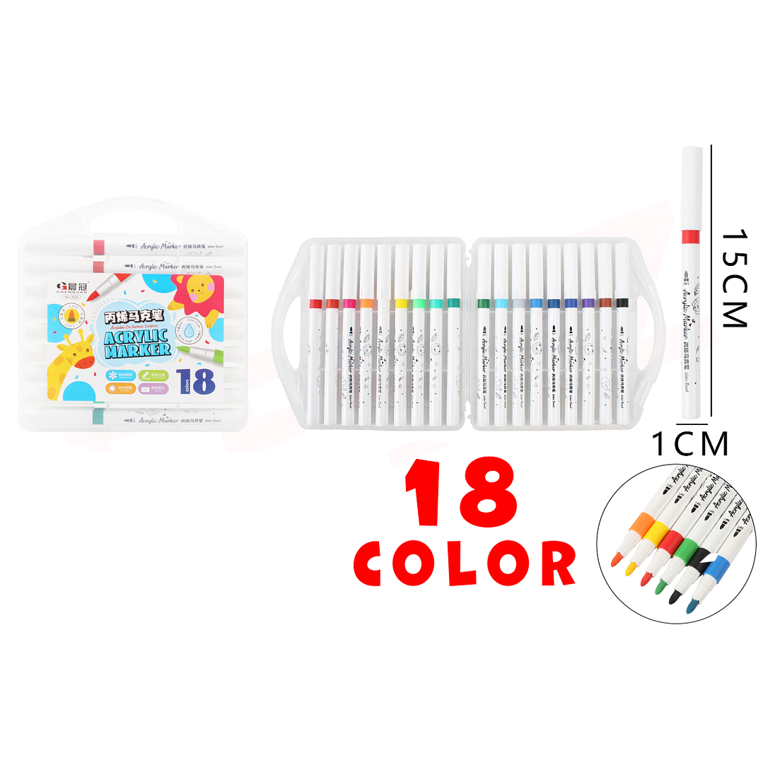 Marcadores De Colores 15Cm 18Pcs 1