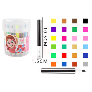 Marcadores de colores punta suave 10.5cm 24pcs