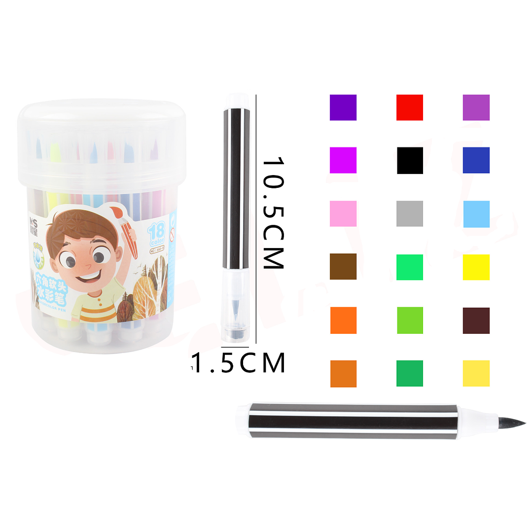 Marcadores de colores punta suave 10.5cm 18pcs 1