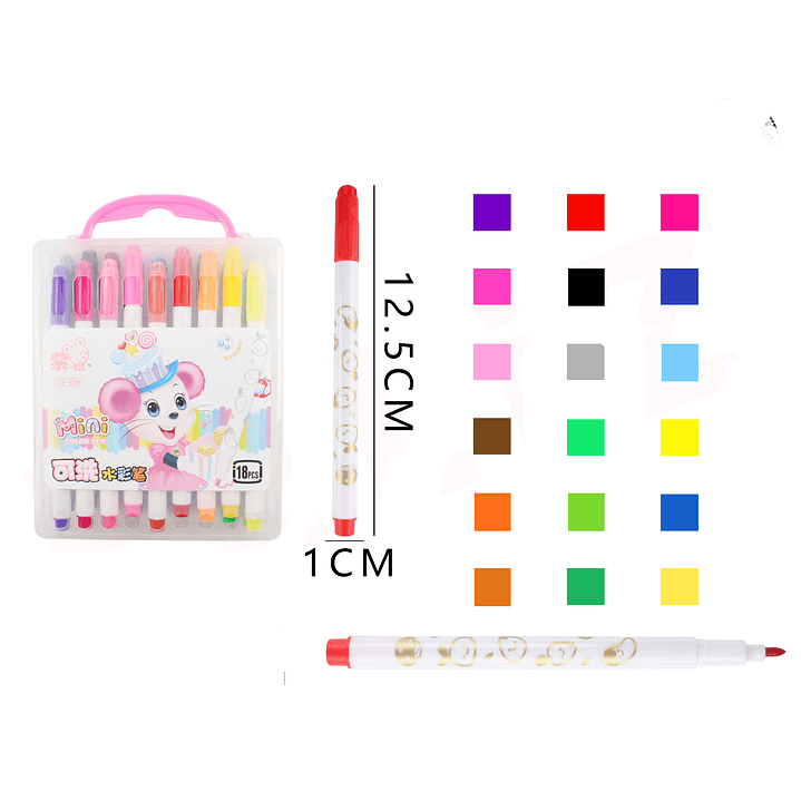 Marcadores de colores 12.5cm 18pcs 2