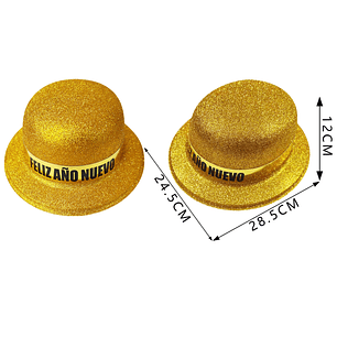 Gorro feliz año nuevo dorado 24.5cm