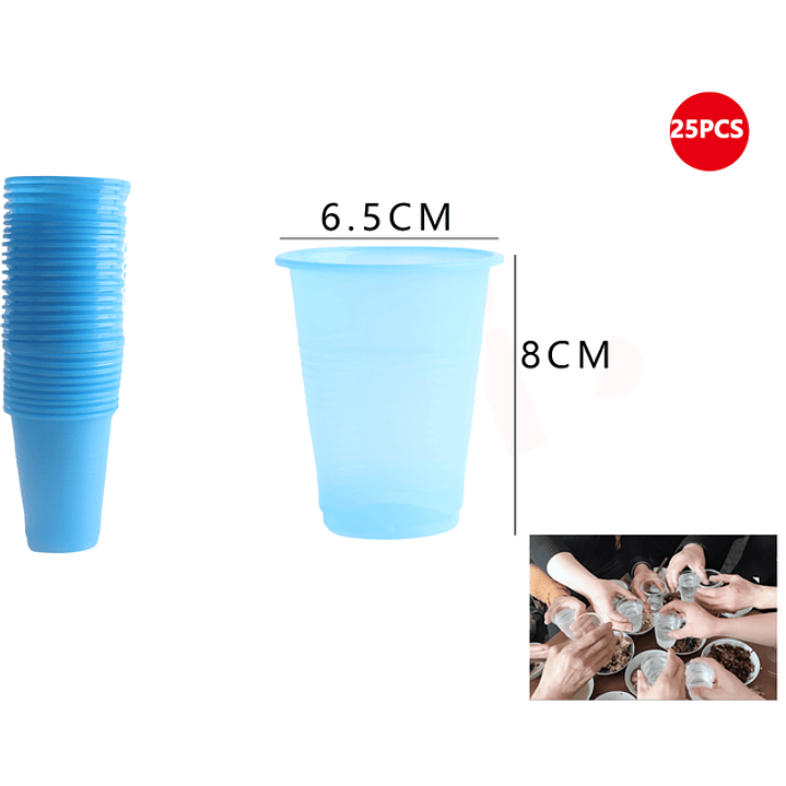 Vasos plastico celeste 200ml 25pcs 1