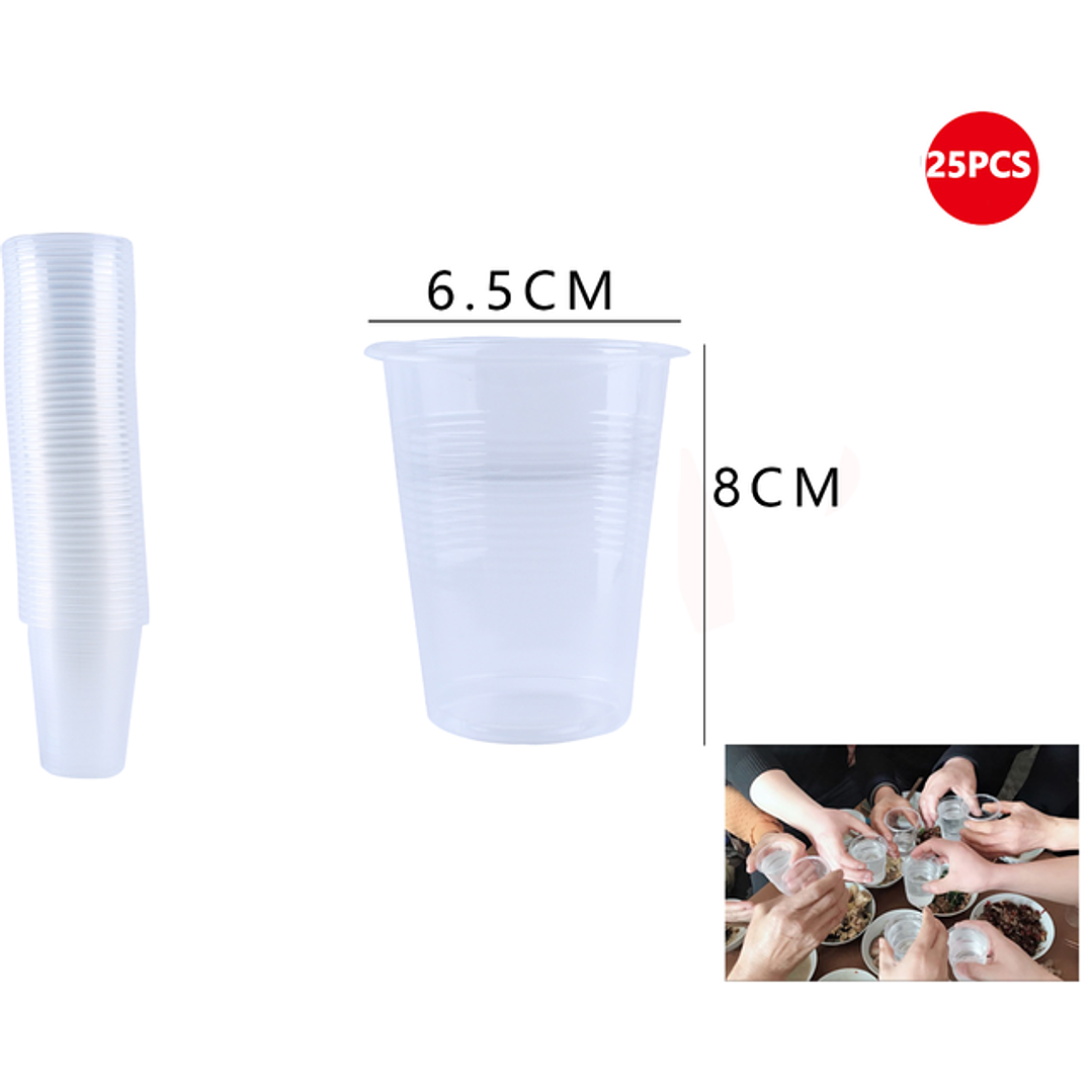 Vasos plastico transparente 200ml 25pcs 1