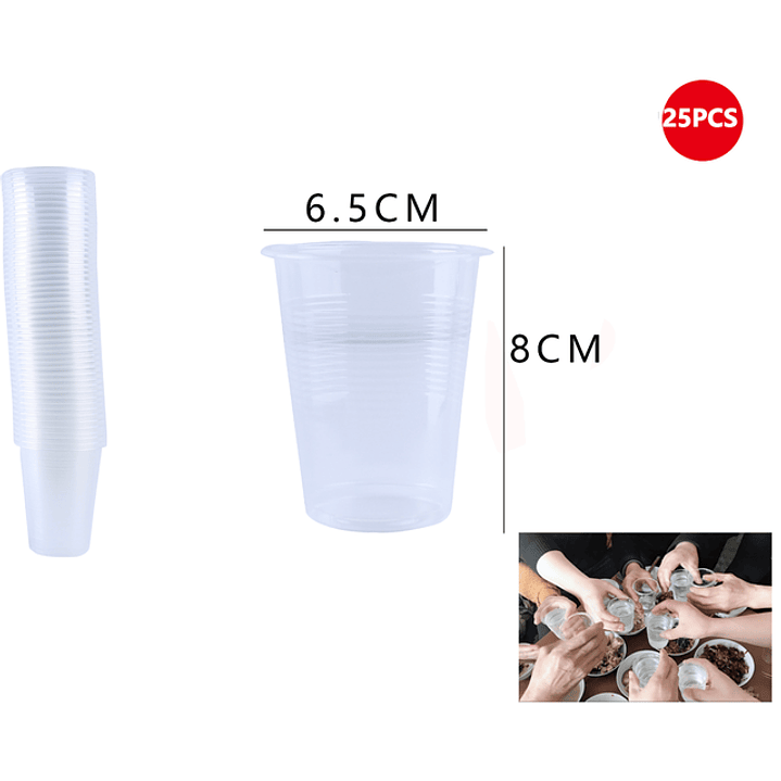 Vasos plastico transparente 200ml 25pcs 1