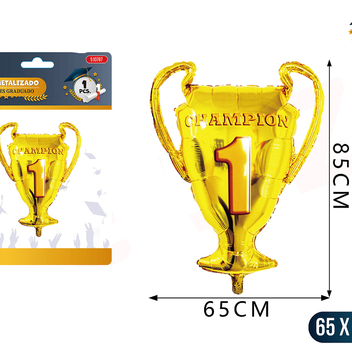 Globo metal graduado champion 65*85cm 1