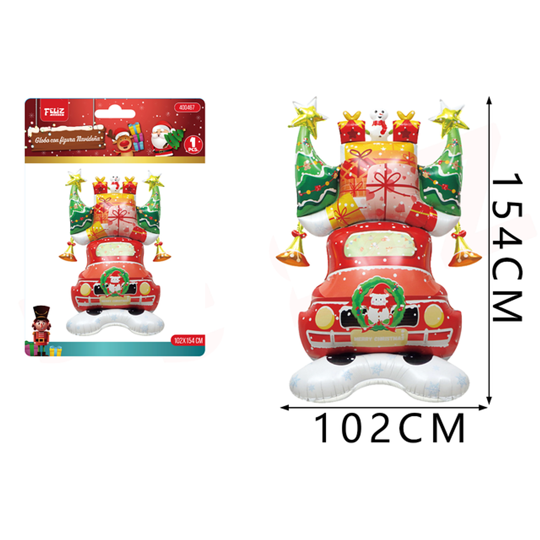 Globo metalico navidad auto regalos 102*154cm 1