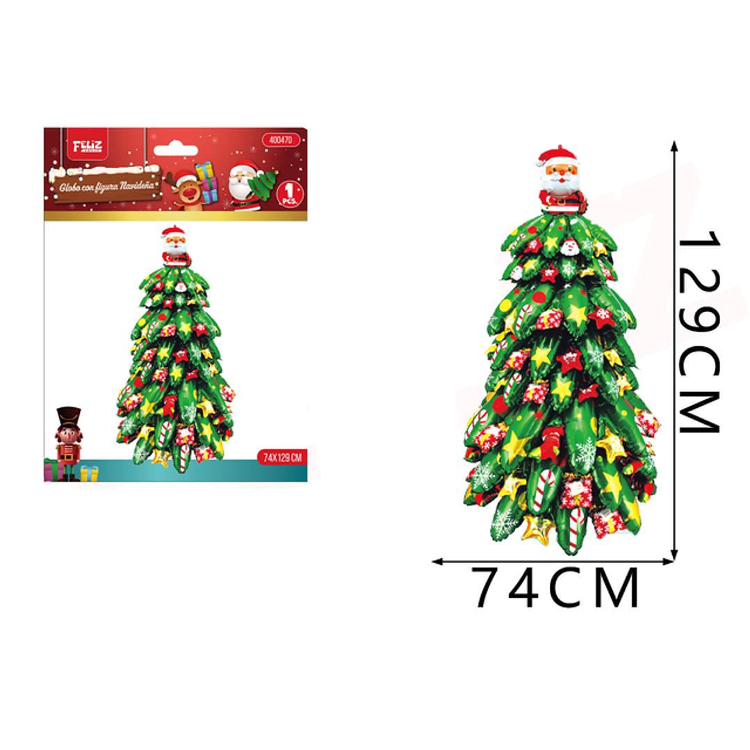 Globo metalico navidad arbol 74*129cm 1