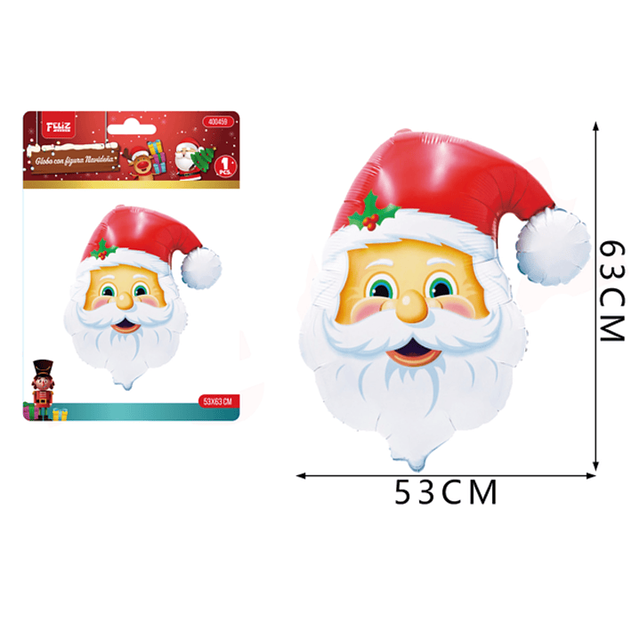 Globo metalico navidad papa noel 53*63cm 1