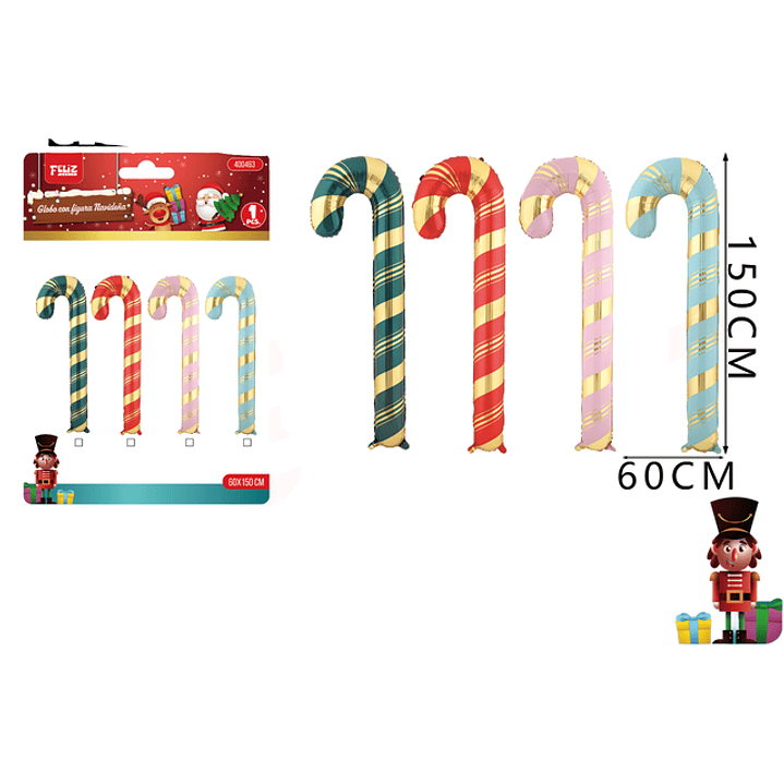 Globo metalico navidad bastones 60*150cm 1