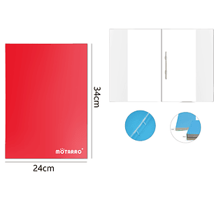 Carpeta de carton+pvc forro rojo 24*34cm