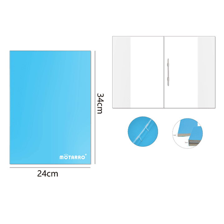 Carpeta de carton+pvc forro celeste 24*34cm 1