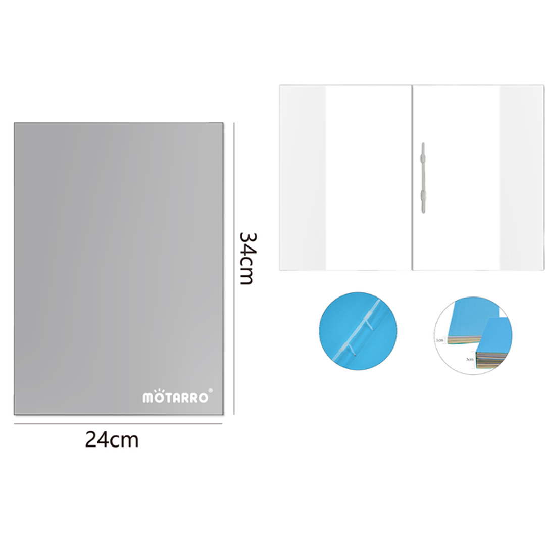 Carpeta de carton+pvc forro gris 24*34cm 1