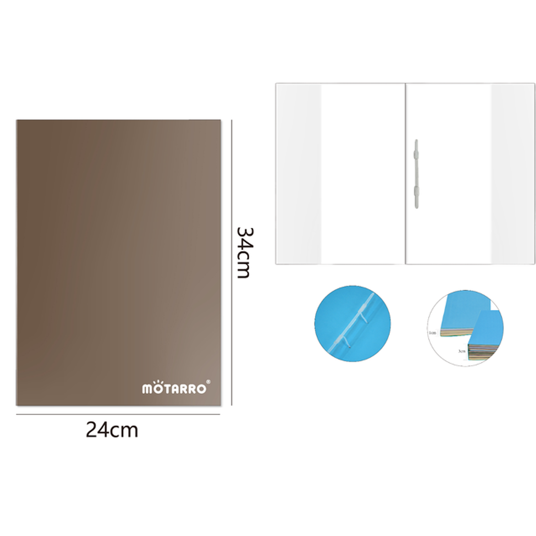 Carpeta de carton+pvc forro café 24*34cm 1