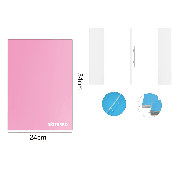 Carpeta de carton+pvc forro rosado 24*34cm 1