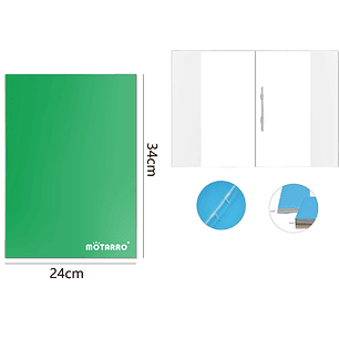 Carpeta de carton+pvc forro verde 24*34cm