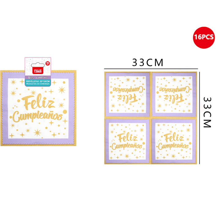 servilletas de cumpleanos 33*33cm 16pcs 1