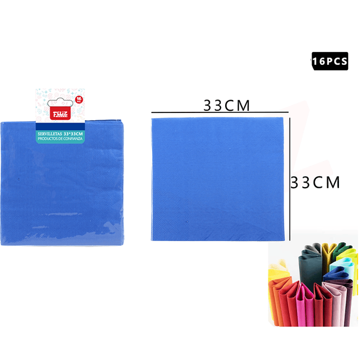 Servilletas azul 33*33cm 16pcs 1