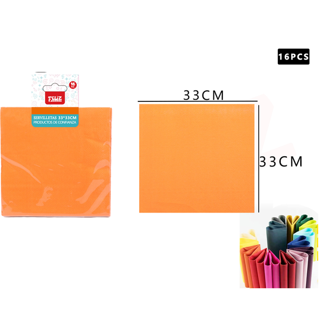 Servilletas naranjo 33*33cm 16pcs 1
