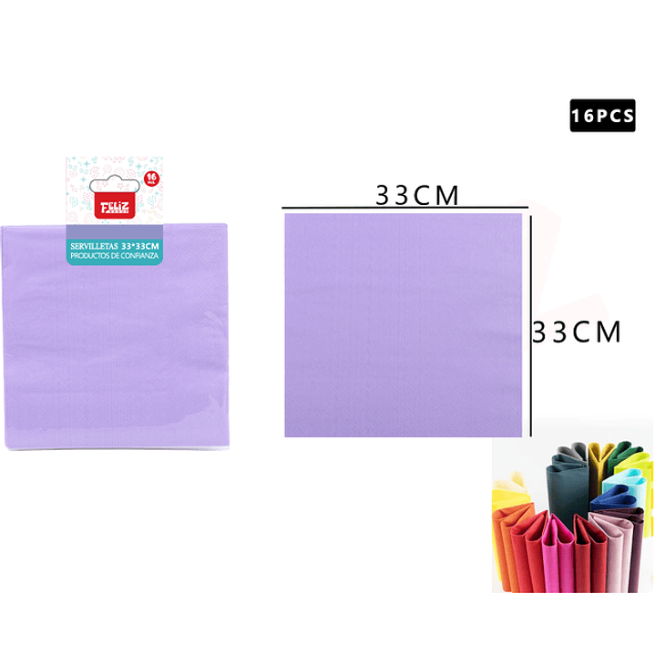 Servilletas lila 33*33cm 16pcs 1