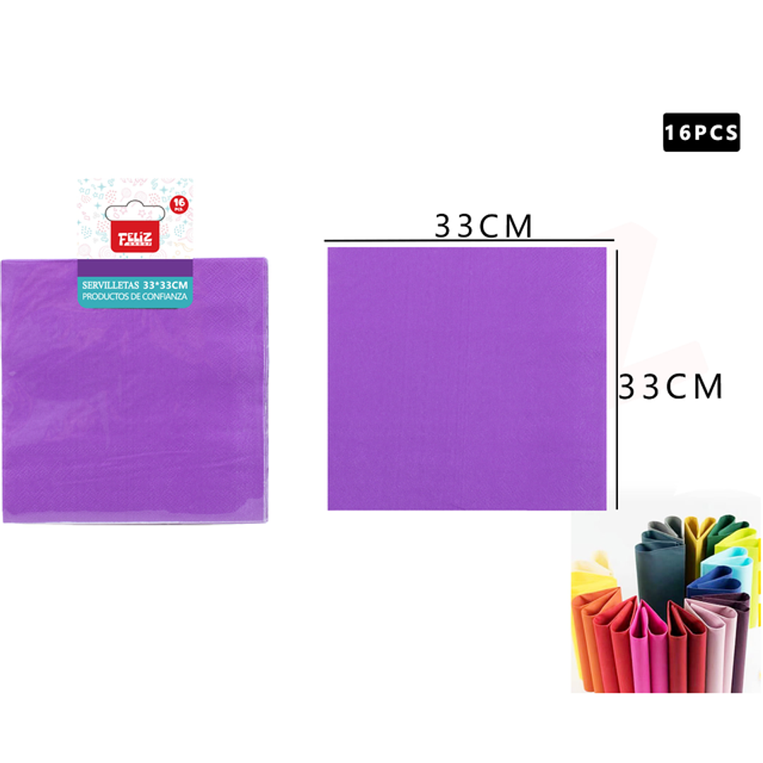 Servilletas morado 33*33cm 16pcs 1